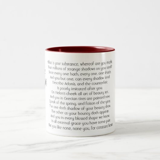 Sonnet Shakespeare 53 | Two-Tone Coffee Mug ツートーンマグカップ (中央)