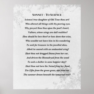 Sonnet to Scienceエドガー・アラン・ポー詩 ポスター