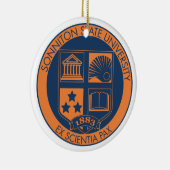 Sonnitonの州立大学のシール-海軍かオレンジ セラミックオーナメント (右)