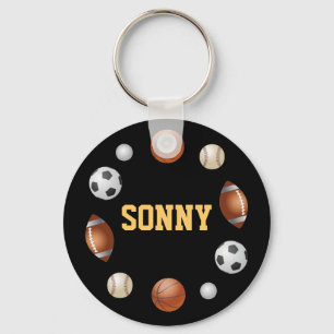 Sonny World of Sports Key Chain – ブラック キーホルダー