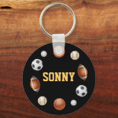 Sonny World of Sports Key Chain – ブラック キーホルダー (正面)