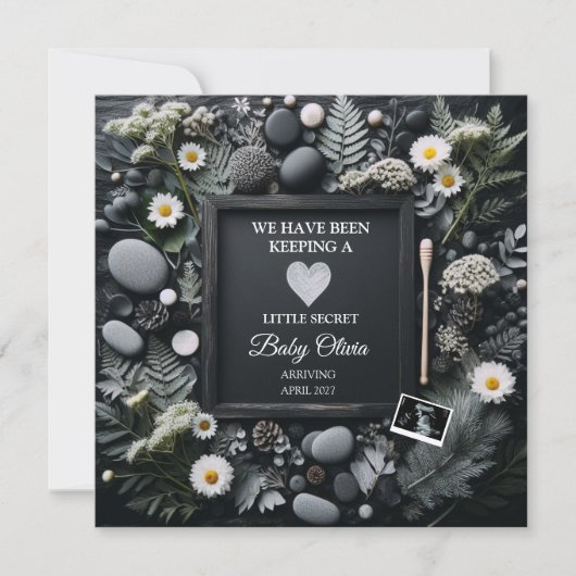 Sonogramによる黒いボホ妊娠のお知らせ 案内状 (正面)