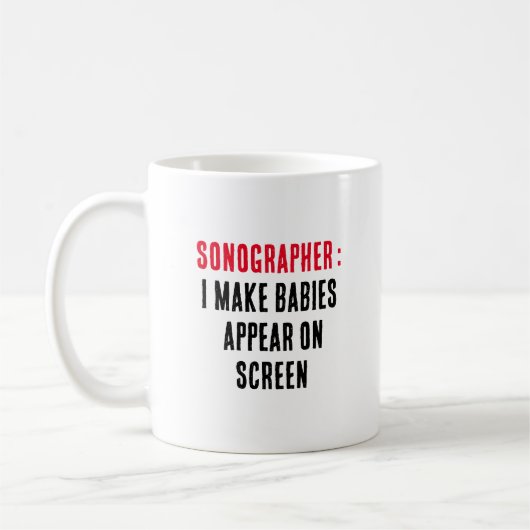 Sonographer:画面上にベビーを表示させる コーヒーマグカップ (左)