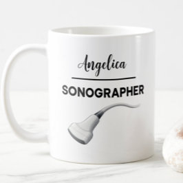SONOGRAPHER Personalized Name Ultrasound Tech Gift コーヒーマグカップ