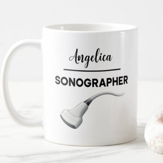 SONOGRAPHER Personalized Name Ultrasound Tech Gift コーヒーマグカップ