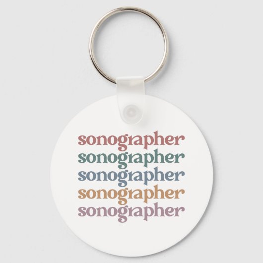 Sonographer Ultrasound Tech Retro Sonographer Gift キーホルダー (正面)