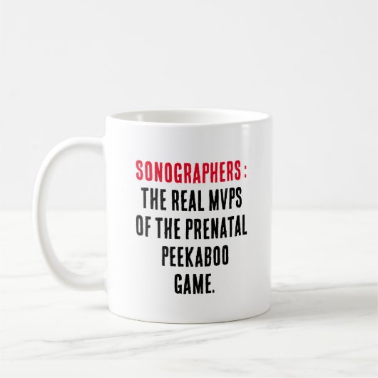 Sonographers:実在出生前のMVP コーヒーマグカップ (左)