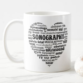 Sonography Specialty Black Heart Sonographer Gift コーヒーマグカップ