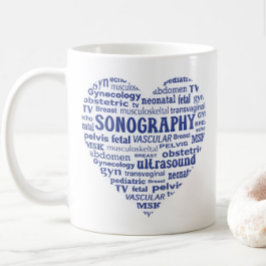Sonography Specialty Blue Heart Sonographer Gift コーヒーマグカップ