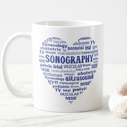Sonography Specialty Blue Heart Sonographer Gift コーヒーマグカップ