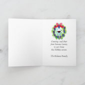 Sonoma郡のブドウ酒用ブドウのクリスマスのリース シーズンカード (内部)