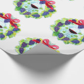 Sonoma郡のブドウ酒用ブドウのクリスマスのリース ラッピングペーパー (角)