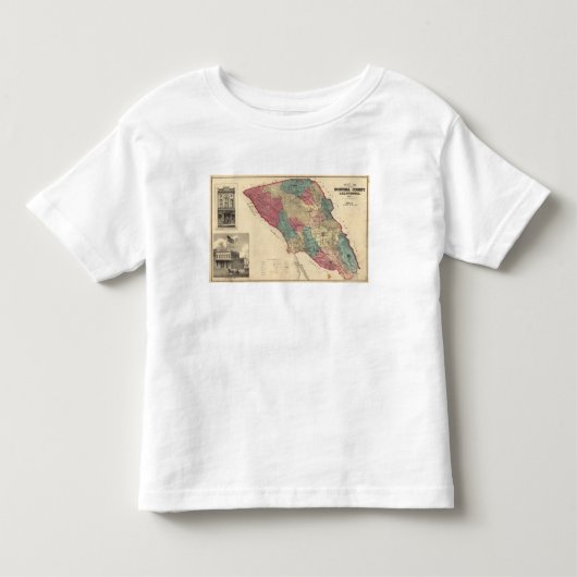 Sonoma郡カリフォルニアの地図 トドラーTシャツ (正面)