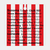 Sonoma Wine AVAs Ornament メタルオーナメント (裏面)