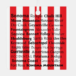 Sonoma Wine AVAs Ornament メタルオーナメント