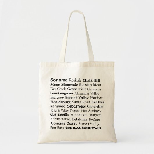 Sonoma Wine Country Tote Bag トートバッグ (正面)