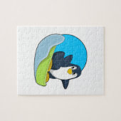 Sonowboard.PNGでスノーボーダーとしてペンギン ジグソーパズル (横)