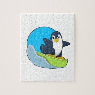Sonowboard.PNGでスノーボーダーとしてペンギン ジグソーパズル