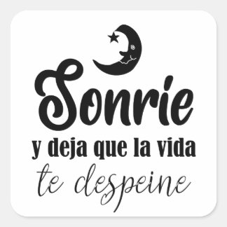 Sonríe y deja que la vida te despeine スクエアシール