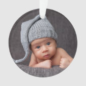 Sons初めてのクリスマスフォトブルーとシルバーの名前 オーナメント (正面)