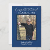 Sons卒業式シンプル写真の発表 招待状 (正面)