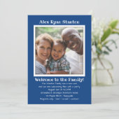 Son's Adoption Photoパーティの招待状テンプレート 招待状 (スタンド正面)