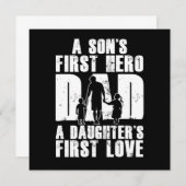 Sons First Hero Dad Daughters First Love Papa Dad  招待状 (正面/裏面)