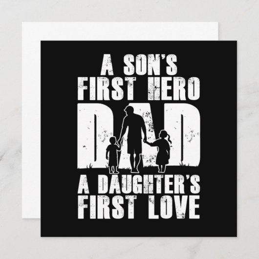 Sons First Hero Dad Daughters First Love Papa Dad  招待状 (正面/裏面)