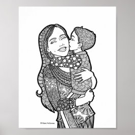 Son's love - Mother and Son Art Print ポスター