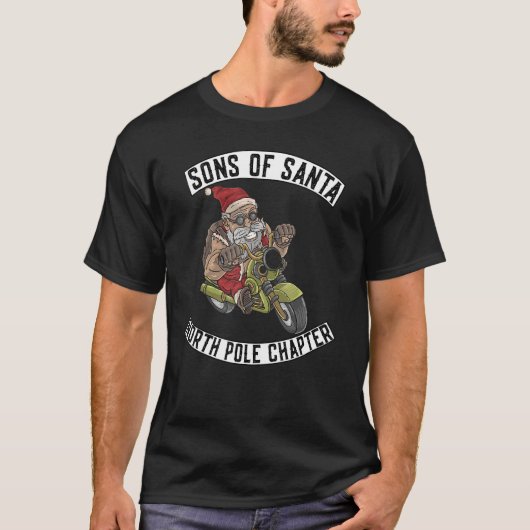 Sons Of Santa Merry Christmas Eve Rocker Xmas Moto Tシャツ (正面)