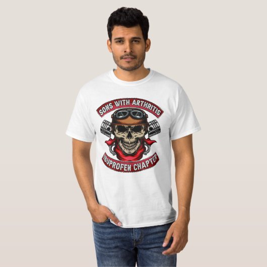Sons With Arthritis Ibuprofen Chapter Funny Biker Tシャツ (正面フル)