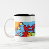 Sonyaパ-湾区域のワインのおもしろい-マグ ツートーンマグカップ (左)