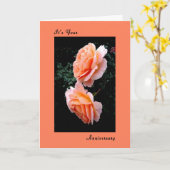 Sonya結婚バラのアニバーサリーカード カード (黄色い花)