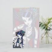 "Sonya"の種族の融合のベリーダンサーの文房具 便箋 (スタンド正面)
