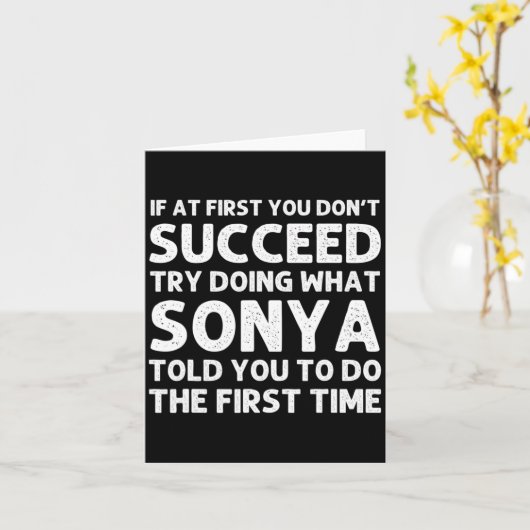 Sonya Name D Birthday Funny Christmas J カード (黄色い花)