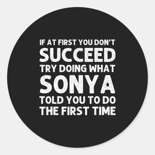 Sonya Name D Birthday Funny Christmas J  ラウンドシール (正面)