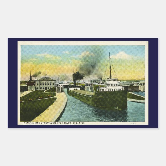 Soo Locksの下からの一般的なビュー、Soo、MI 長方形シール (正面)