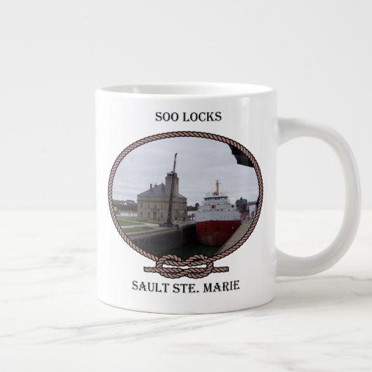Soo Locks ロープ ジャンボマグ ジャンボコーヒーマグカップ (右)