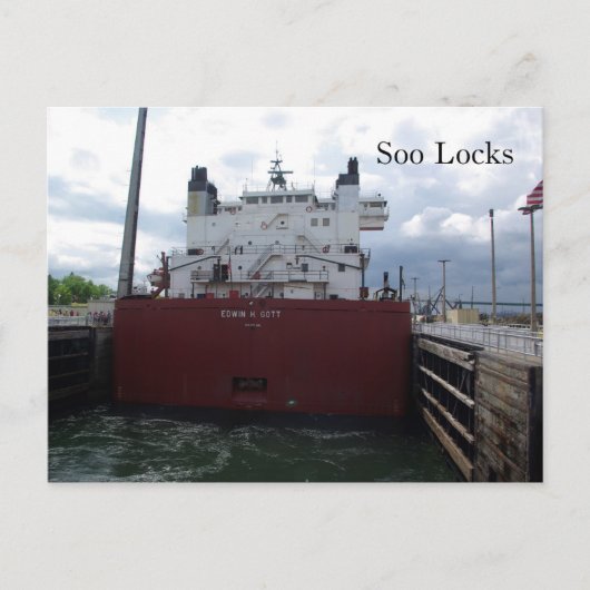 Soo Locks & Edwin H. Gottポストカード ポストカード (正面)