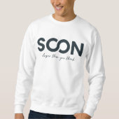 SOON Minimal Statement Hoodie – クリーン ホワイト スウェットシャツ (正面)