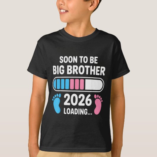 Soon To Be Big Brother 2026 New First Time Brother Tシャツ (正面)