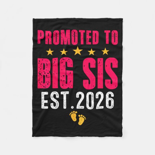 Soon To Be Big Sister 2026 Funny Promoted To Big S フリースブランケット (正面)