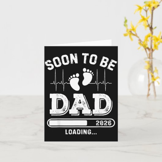 Soon To Be Dad 2026 Loading Baby Announcement For  カード (黄色い花)