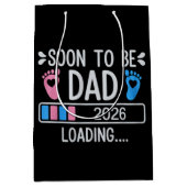 Soon to Be Dad 2026 Loading Pregnancy Announcement ミディアムペーパーバッグ (正面)