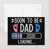 Soon to Be Dad 2026 Loading Pregnancy Announcement 案内ポストカード (正面/裏面)