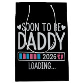 Soon to Be Daddy 2026 Loading Pregnancy Announce ミディアムペーパーバッグ (正面)
