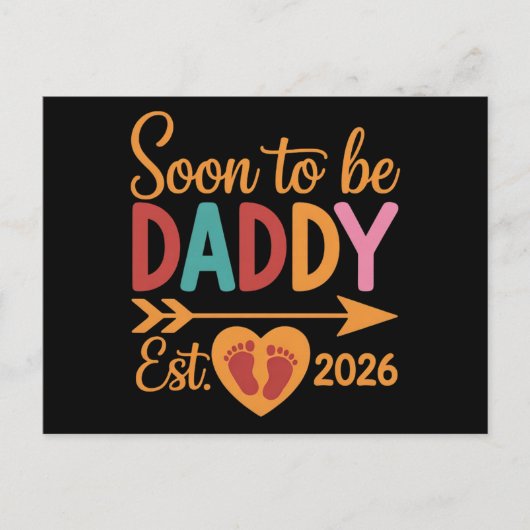 Soon to Be Daddy 2026 Loading Pregnancy Announce 案内ポストカード (正面)