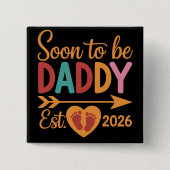 Soon to Be Daddy 2026 Loading Pregnancy Announce 缶バッジ (正面)