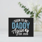 Soon to be Daddy Again Est 2026 Dad Baby Announce 案内ポストカード (スタンド正面)