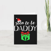 Soon To Be Daddy Christmas Funny Pregnancy Announc カード (正面)